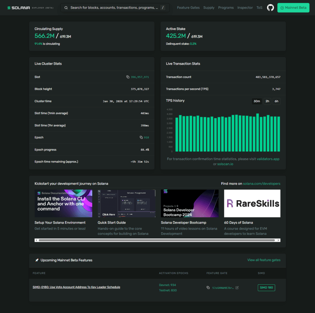 Solana Explorer — project preview